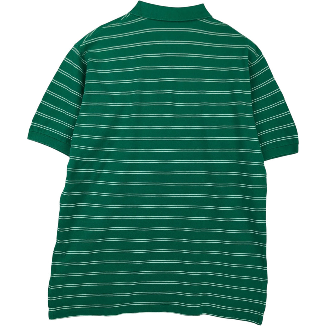 Ralph Lauren POLO by Ralph Lauren short sleeve striped polo shirt, men's XL size cotton green type Vintage Second Hand