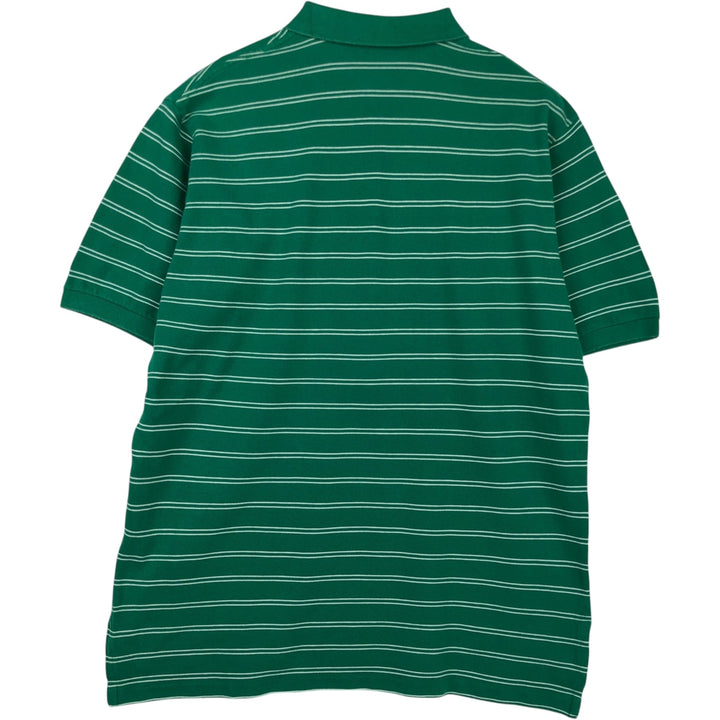 Ralph Lauren POLO by Ralph Lauren short sleeve striped polo shirt, men's XL size cotton green type Vintage Second Hand