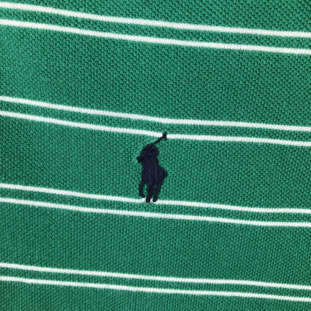 Ralph Lauren POLO by Ralph Lauren short sleeve striped polo shirt, men's XL size cotton green type Vintage Second Hand
