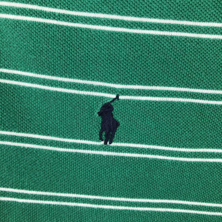 Ralph Lauren POLO by Ralph Lauren short sleeve striped polo shirt, men's XL size cotton green type Vintage Second Hand
