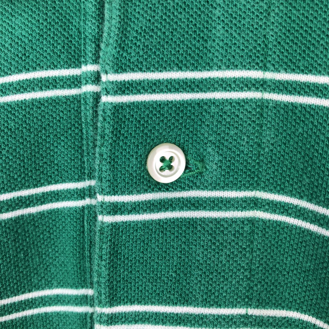 Ralph Lauren POLO by Ralph Lauren short sleeve striped polo shirt, men's XL size cotton green type Vintage Second Hand