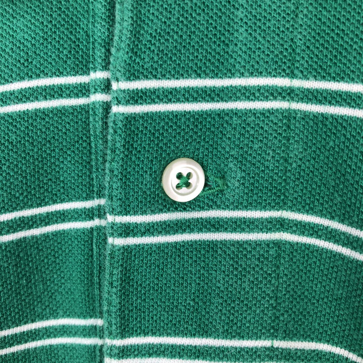 Ralph Lauren POLO by Ralph Lauren short sleeve striped polo shirt, men's XL size cotton green type Vintage Second Hand