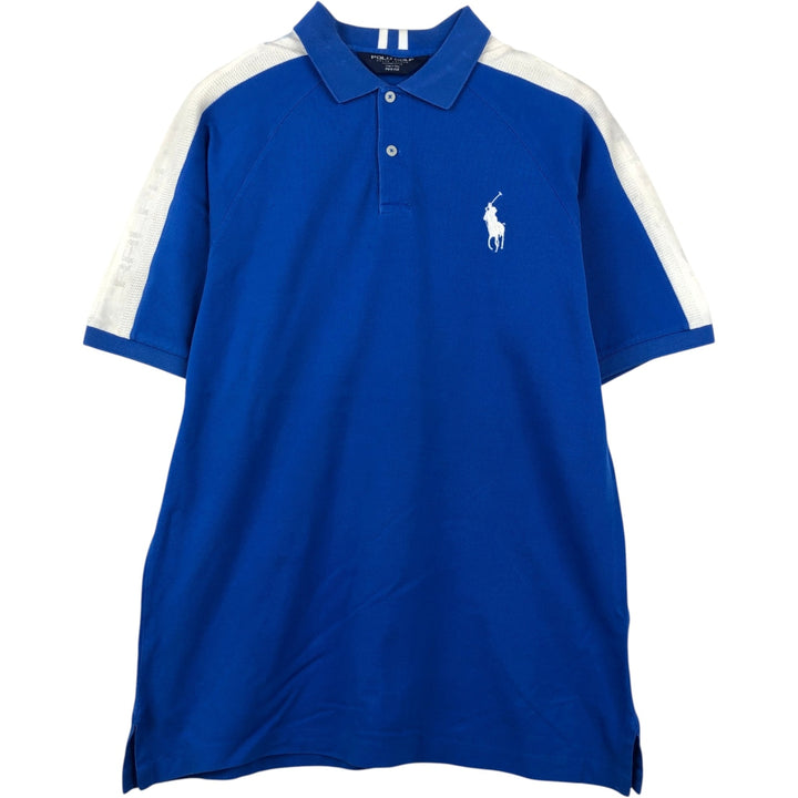 Ralph Lauren POLO GOLF PRO FIT Short-Sleeve Polo Shirt, Men's Size L (approx.) Pima Cotton blue type Vintage Second Hand
