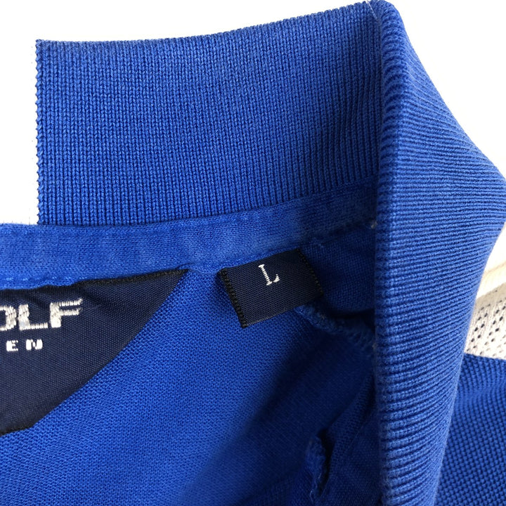 Ralph Lauren POLO GOLF PRO FIT Short-Sleeve Polo Shirt, Men's Size L (approx.) Pima Cotton blue type Vintage Second Hand