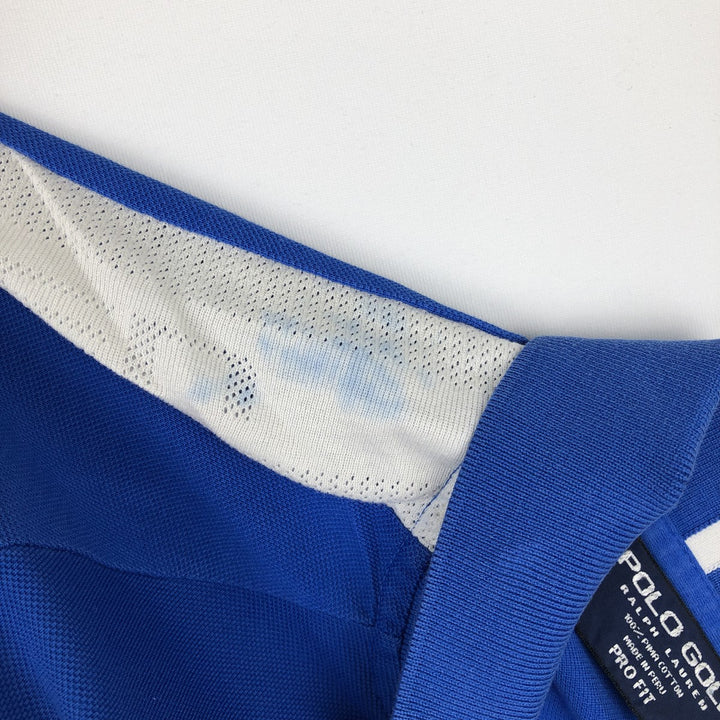 Ralph Lauren POLO GOLF PRO FIT Short-Sleeve Polo Shirt, Men's Size L (approx.) Pima Cotton blue type Vintage Second Hand
