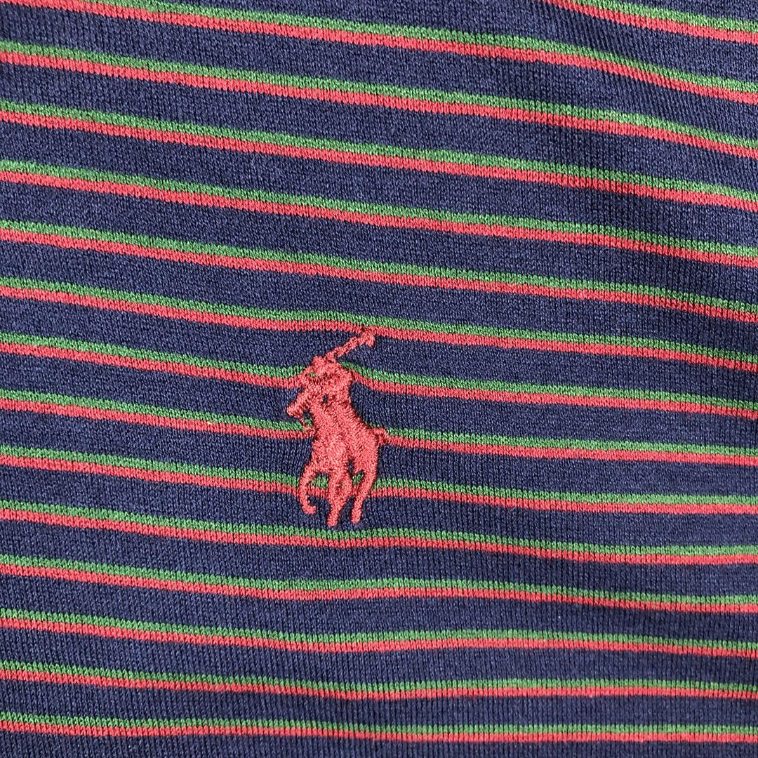 Ralph Lauren POLO GOLF Short Sleeve Striped Polo Shirt Men's XL Pima Cotton navy blue type Vintage Second Hand