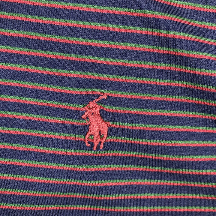 Ralph Lauren POLO GOLF Short Sleeve Striped Polo Shirt Men's XL Pima Cotton navy blue type Vintage Second Hand