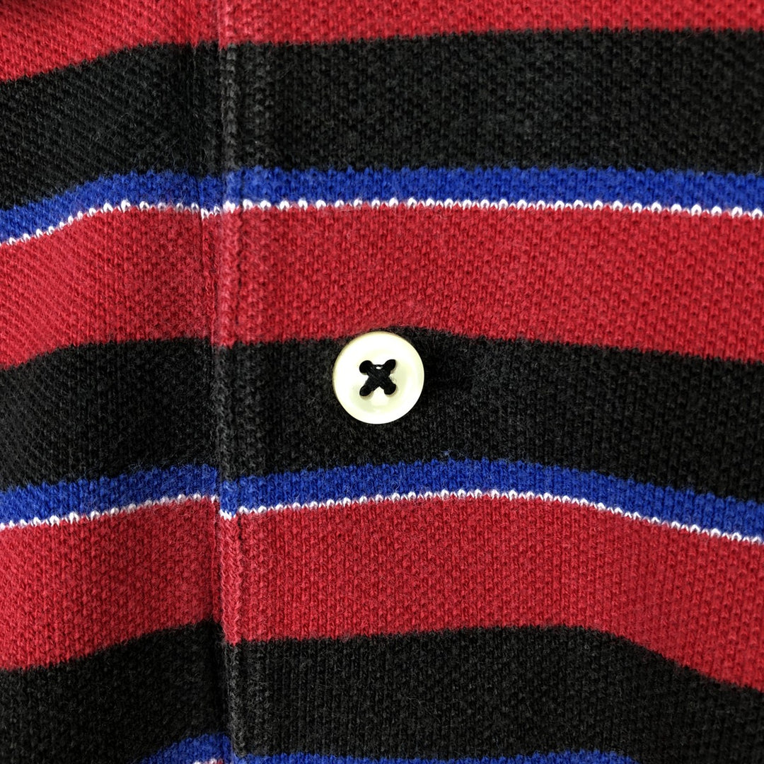 Ralph Lauren POLO by Ralph Lauren short sleeve striped polo shirt, men's size L cotton red type Vintage Second Hand