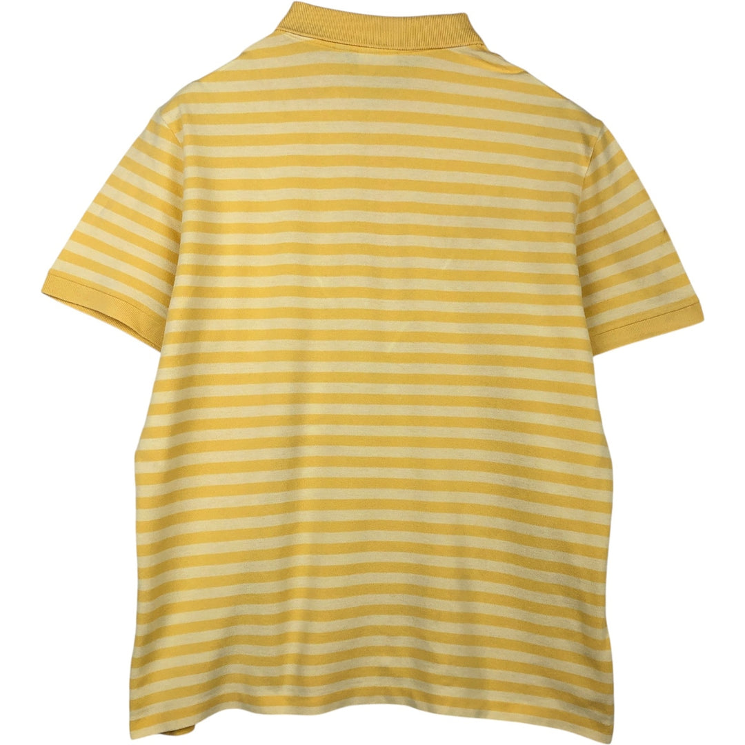 Lacoste Regular Fit Short-Sleeve Striped Polo Shirt, Size 6 (Equivalent to Men's Large) cotton yellow type Vintage Second Hand