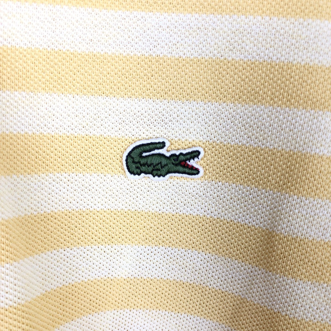 Lacoste Regular Fit Short-Sleeve Striped Polo Shirt, Size 6 (Equivalent to Men's Large) cotton yellow type Vintage Second Hand