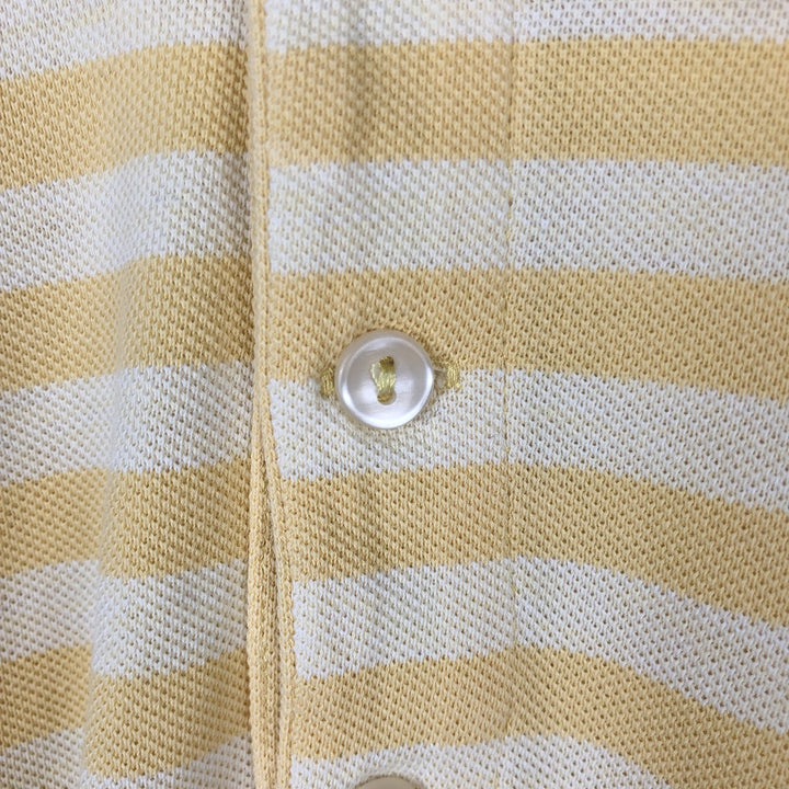Lacoste Regular Fit Short-Sleeve Striped Polo Shirt, Size 6 (Equivalent to Men's Large) cotton yellow type Vintage Second Hand