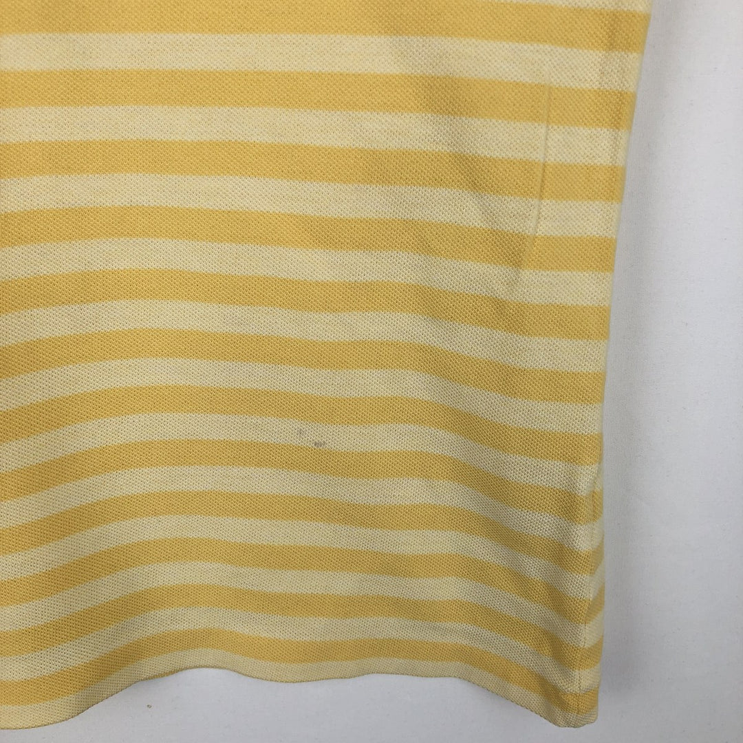 Lacoste Regular Fit Short-Sleeve Striped Polo Shirt, Size 6 (Equivalent to Men's Large) cotton yellow type Vintage Second Hand