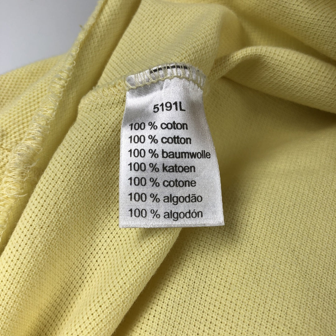 Lacoste LACOSTE French design short sleeve polo shirt size 4, men's M size cotton yellow type Vintage Second Hand
