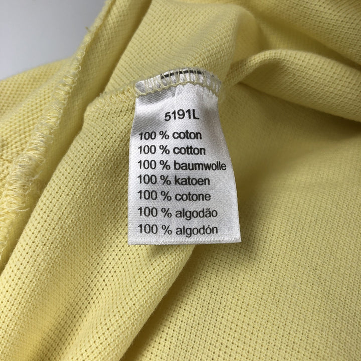 Lacoste LACOSTE French design short sleeve polo shirt size 4, men's M size cotton yellow type Vintage Second Hand