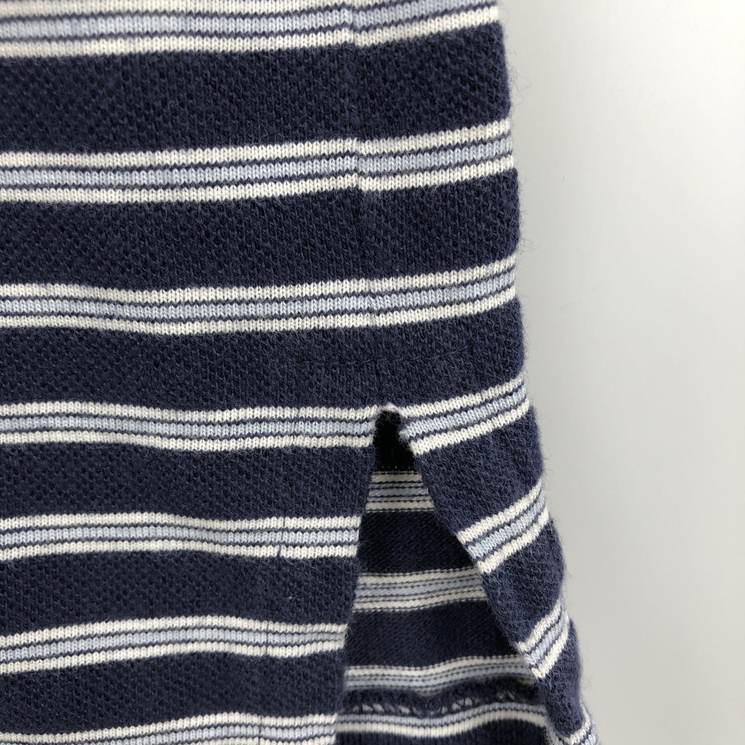 Ralph Lauren POLO by Ralph Lauren Multi-border short sleeve striped polo shirt Men's XL size cotton navy blue type Vintage Second Hand