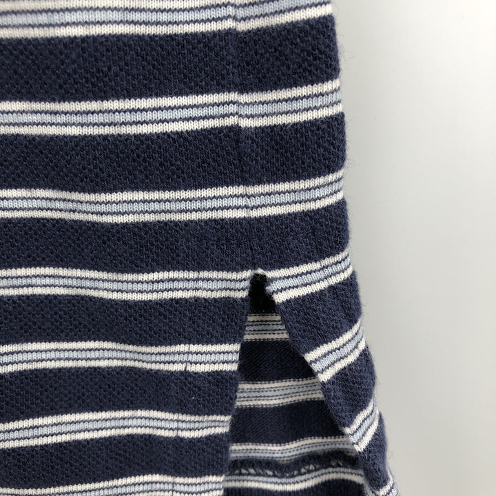 Ralph Lauren POLO by Ralph Lauren Multi-border short sleeve striped polo shirt Men's XL size cotton navy blue type Vintage Second Hand