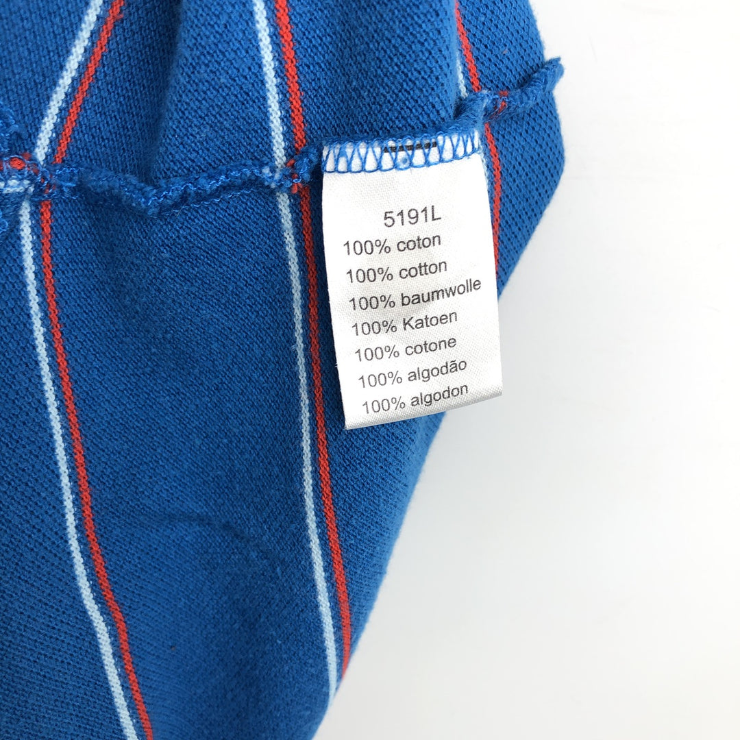Lacoste LACOSTE SPORT France Design Multi-stripe Short-Sleeve Striped Polo Shirt, Size 7 (Men's XXL equivalent) cotton blue type Vintage Second Hand