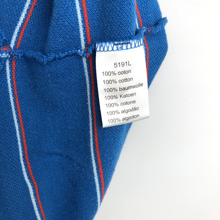 Lacoste LACOSTE SPORT France Design Multi-stripe Short-Sleeve Striped Polo Shirt, Size 7 (Men's XXL equivalent) cotton blue type Vintage Second Hand
