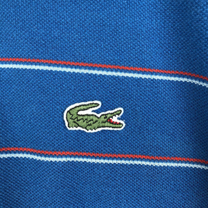 Lacoste LACOSTE SPORT France Design Multi-stripe Short-Sleeve Striped Polo Shirt, Size 7 (Men's XXL equivalent) cotton blue type Vintage Second Hand