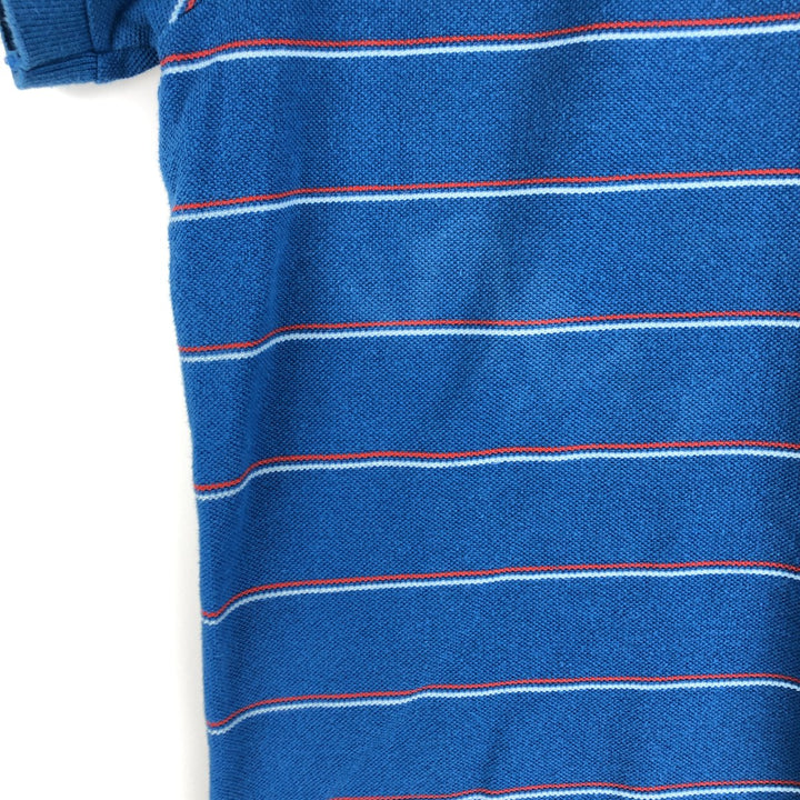 Lacoste LACOSTE SPORT France Design Multi-stripe Short-Sleeve Striped Polo Shirt, Size 7 (Men's XXL equivalent) cotton blue type Vintage Second Hand