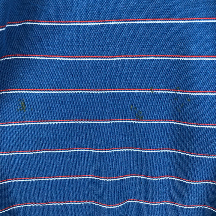 Lacoste LACOSTE SPORT France Design Multi-stripe Short-Sleeve Striped Polo Shirt, Size 7 (Men's XXL equivalent) cotton blue type Vintage Second Hand