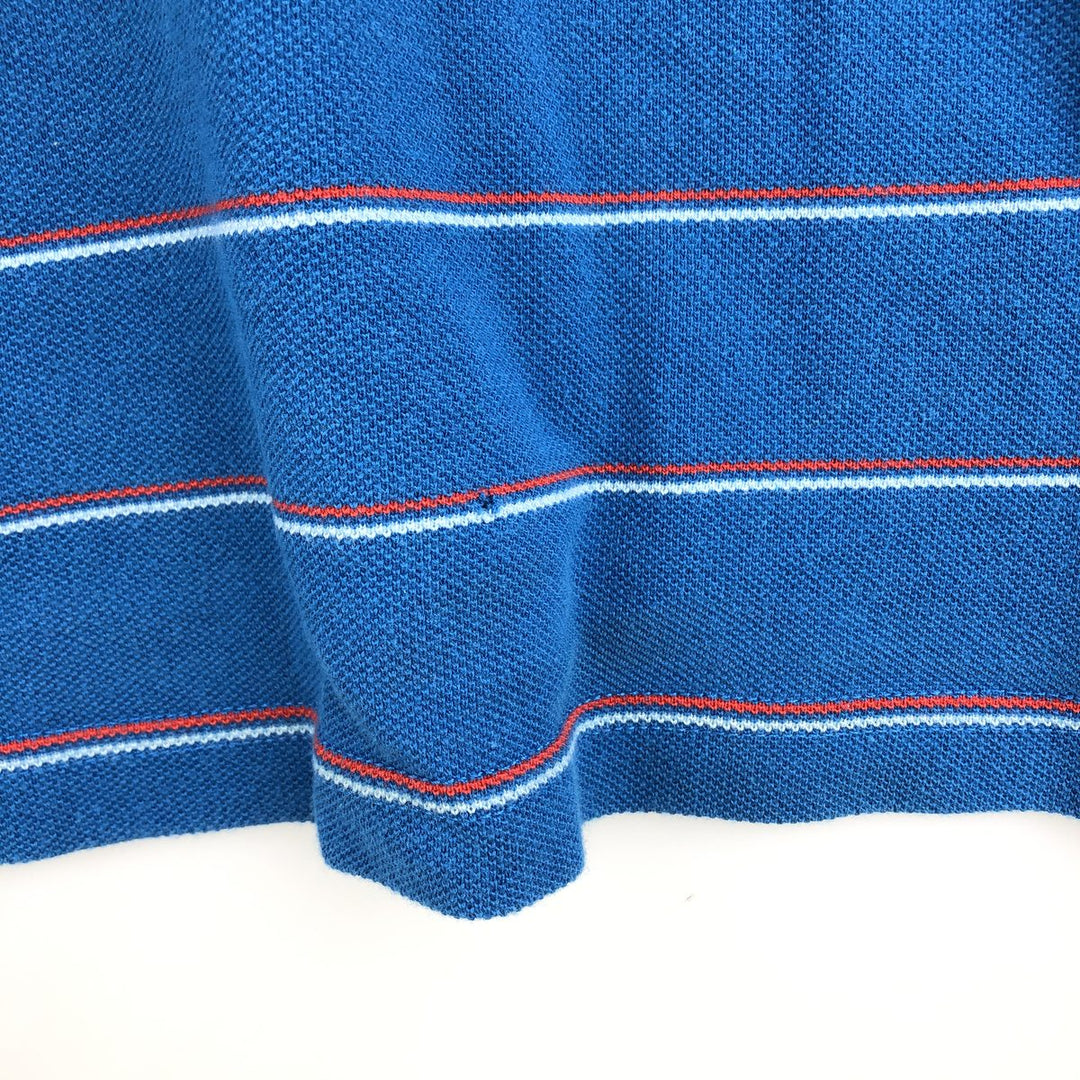 Lacoste LACOSTE SPORT France Design Multi-stripe Short-Sleeve Striped Polo Shirt, Size 7 (Men's XXL equivalent) cotton blue type Vintage Second Hand