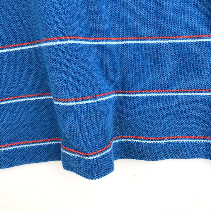Lacoste LACOSTE SPORT France Design Multi-stripe Short-Sleeve Striped Polo Shirt, Size 7 (Men's XXL equivalent) cotton blue type Vintage Second Hand