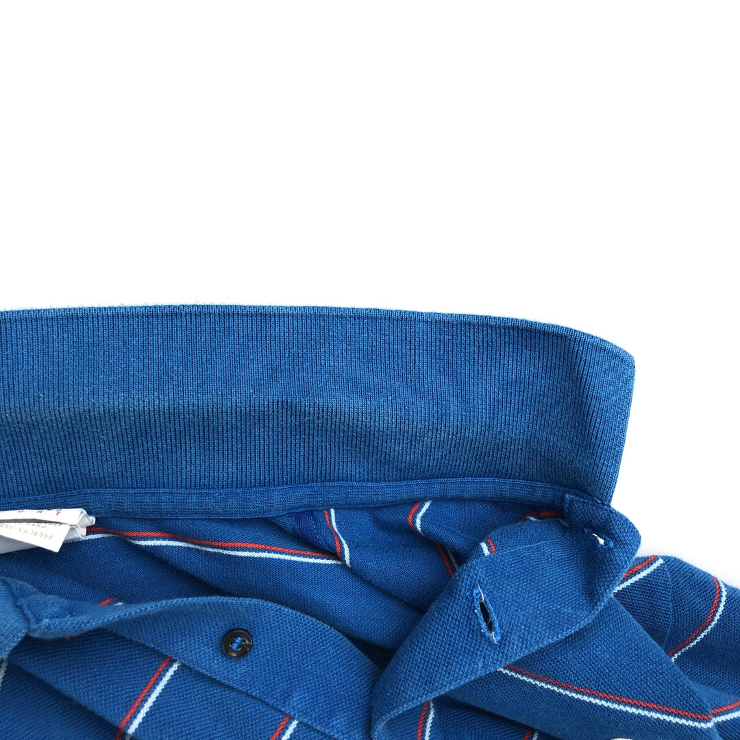 Lacoste LACOSTE SPORT France Design Multi-stripe Short-Sleeve Striped Polo Shirt, Size 7 (Men's XXL equivalent) cotton blue type Vintage Second Hand