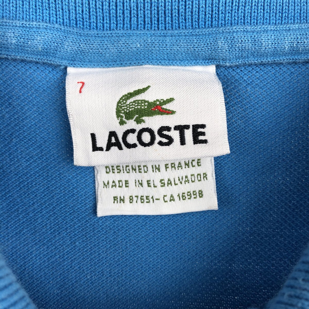 Lacoste LACOSTE French design short sleeve polo shirt No. 7 Men's XXL equivalent cotton Blue type light blue Vintage Second Hand