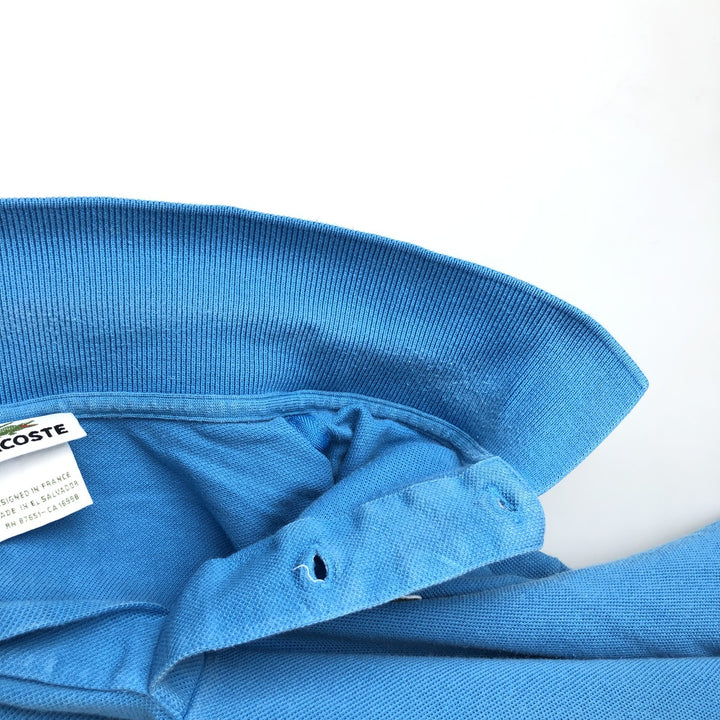 Lacoste LACOSTE French design short sleeve polo shirt No. 7 Men's XXL equivalent cotton Blue type light blue Vintage Second Hand