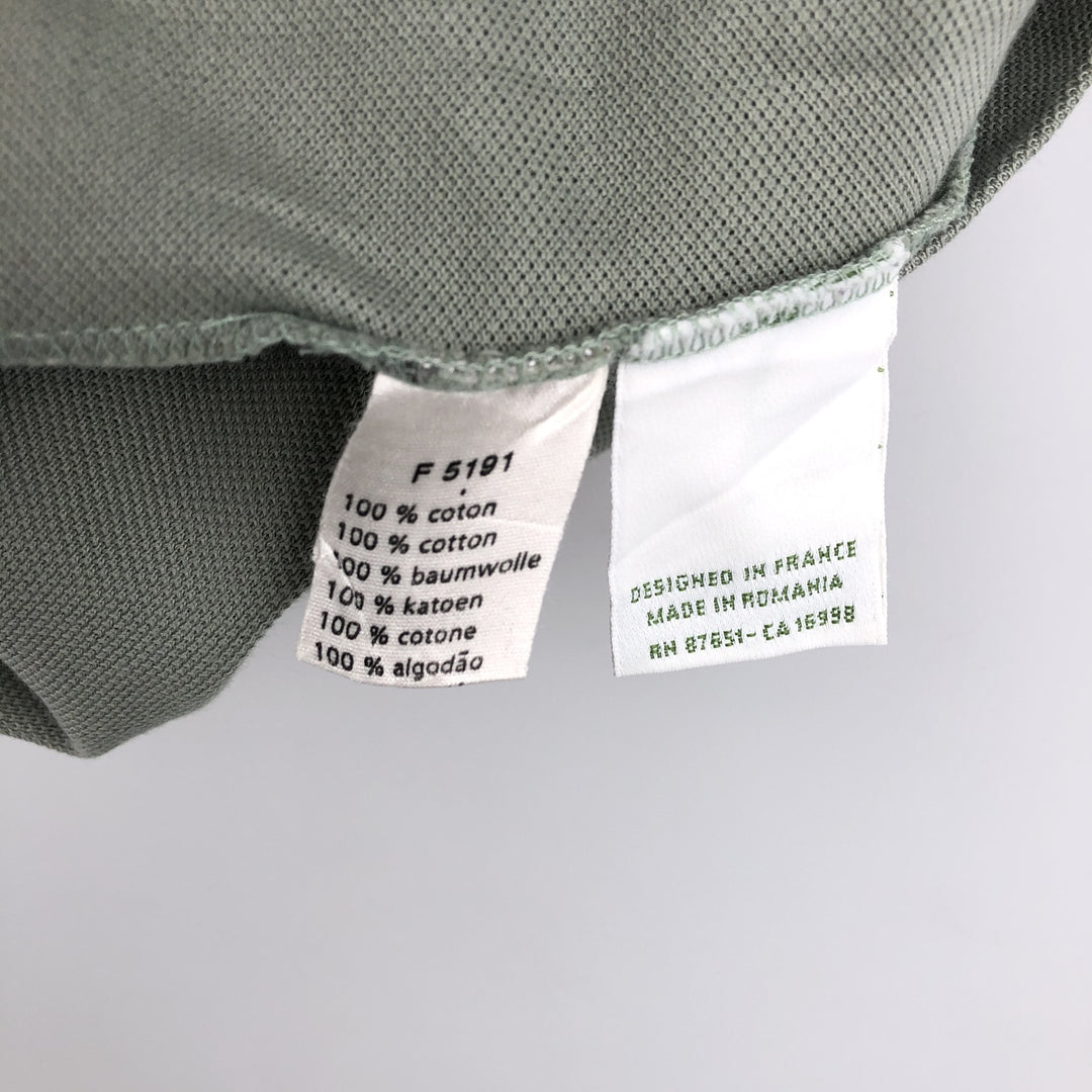 Lacoste LACOSTE French design short sleeve polo shirt size 6 men's XL equivalent cotton Khaki type Vintage Second Hand