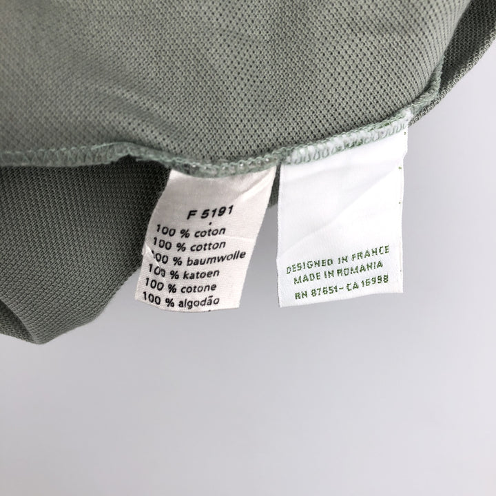 Lacoste LACOSTE French design short sleeve polo shirt size 6 men's XL equivalent cotton Khaki type Vintage Second Hand
