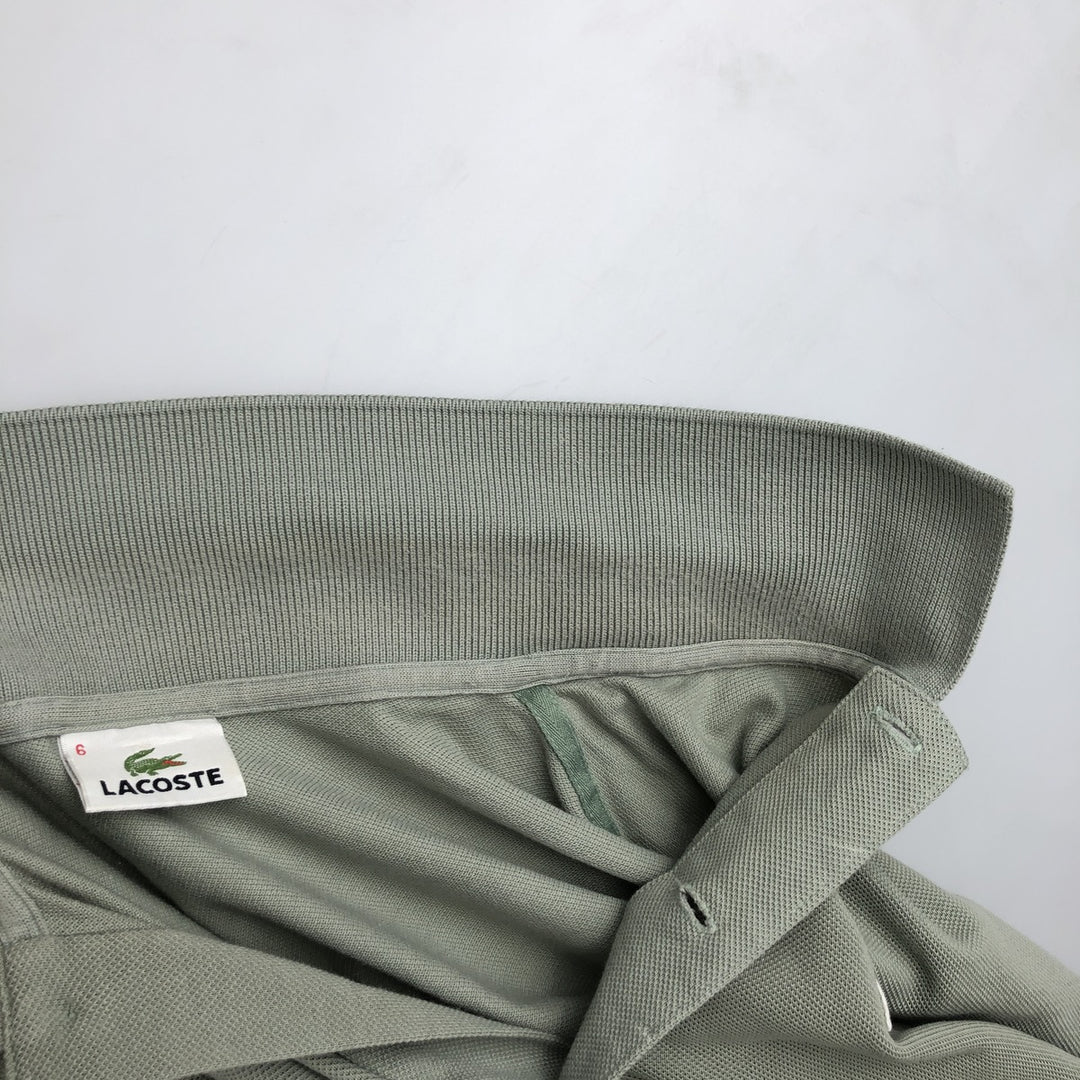 Lacoste LACOSTE French design short sleeve polo shirt size 6 men's XL equivalent cotton Khaki type Vintage Second Hand
