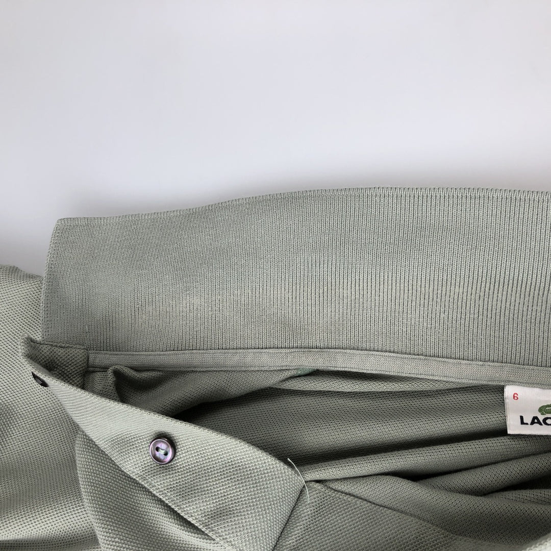 Lacoste LACOSTE French design short sleeve polo shirt size 6 men's XL equivalent cotton Khaki type Vintage Second Hand
