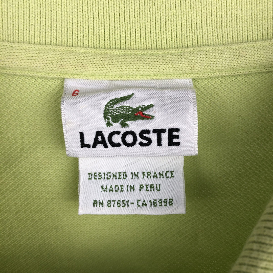 Lacoste LACOSTE French design short sleeve polo shirt size 6 men's XL equivalent cotton yellow type Vintage Second Hand