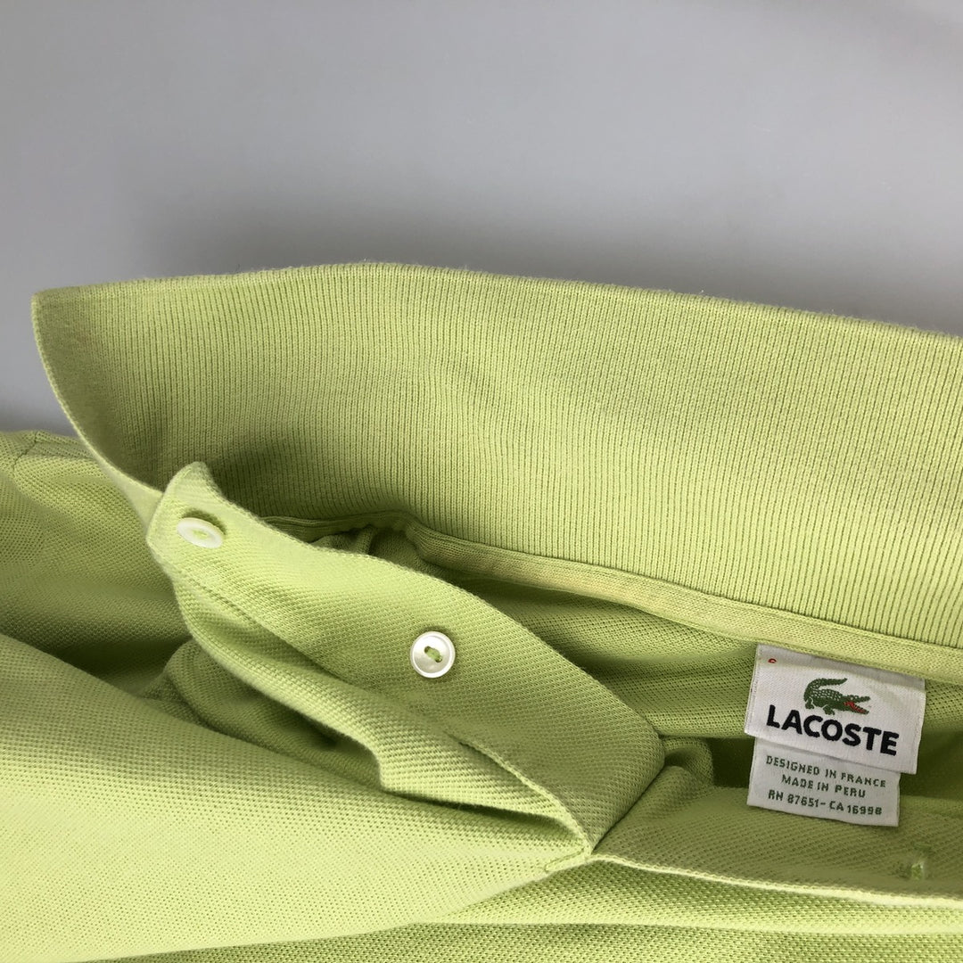 Lacoste LACOSTE French design short sleeve polo shirt size 6 men's XL equivalent cotton yellow type Vintage Second Hand