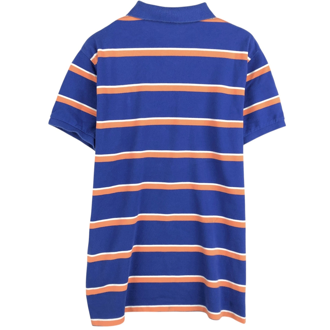 Ralph Lauren POLO by Ralph Lauren CUSTOM FIT Multi-stripe Short-Sleeve Polo Shirt, Men's Size L (approx.) cotton blue type Vintage Second Hand