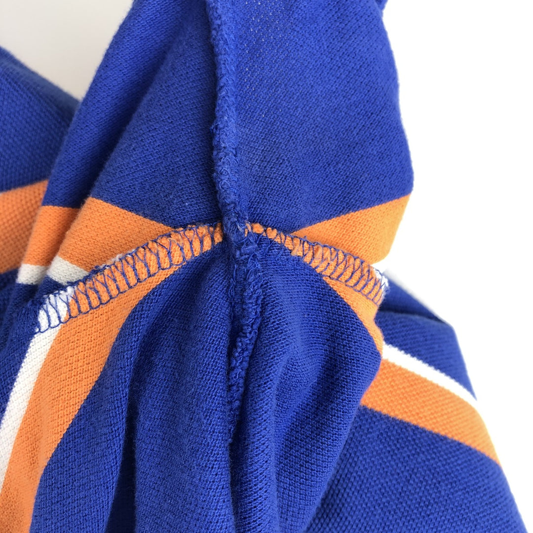 Ralph Lauren POLO by Ralph Lauren CUSTOM FIT Multi-stripe Short-Sleeve Polo Shirt, Men's Size L (approx.) cotton blue type Vintage Second Hand