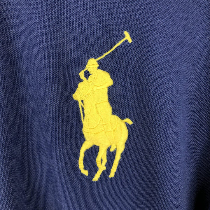Ralph Lauren POLO RALPH LAUREN CLASSIC FIT Big Pony Short Sleeve Polo Shirt Men's XL cotton navy blue type Vintage Second Hand