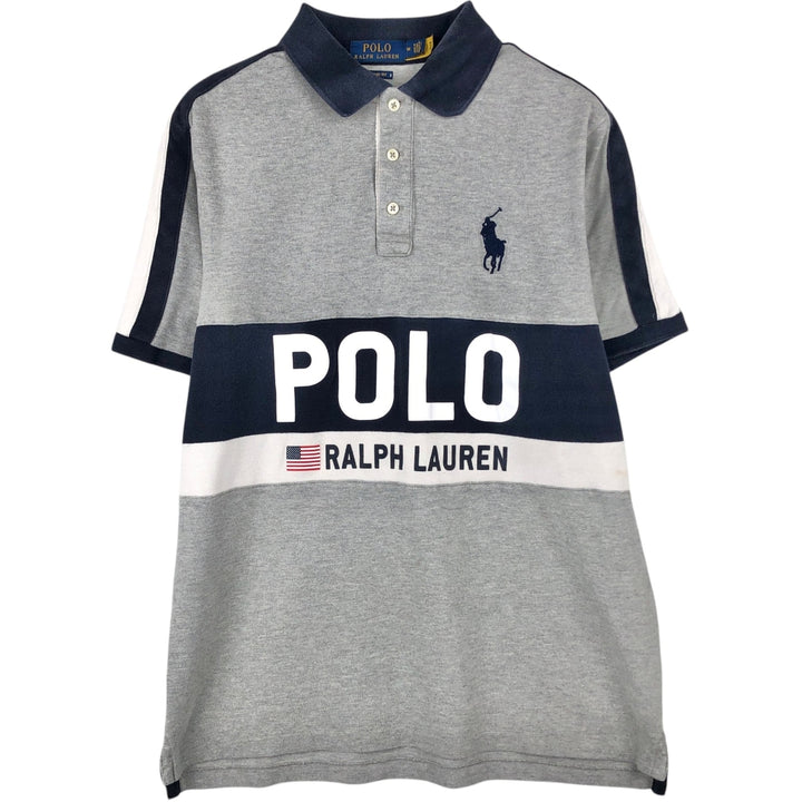 Ralph Lauren POLO RALPH LAUREN CLASSIC FIT short sleeve polo shirt, men's size M cotton gray type Vintage Second Hand