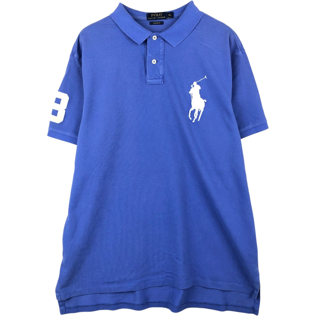 Ralph Lauren POLO RALPH LAUREN CUSTOM FIT Big Pony Short Sleeve Polo Shirt Men's XL cotton Purple type blue-purple Vintage Second Hand