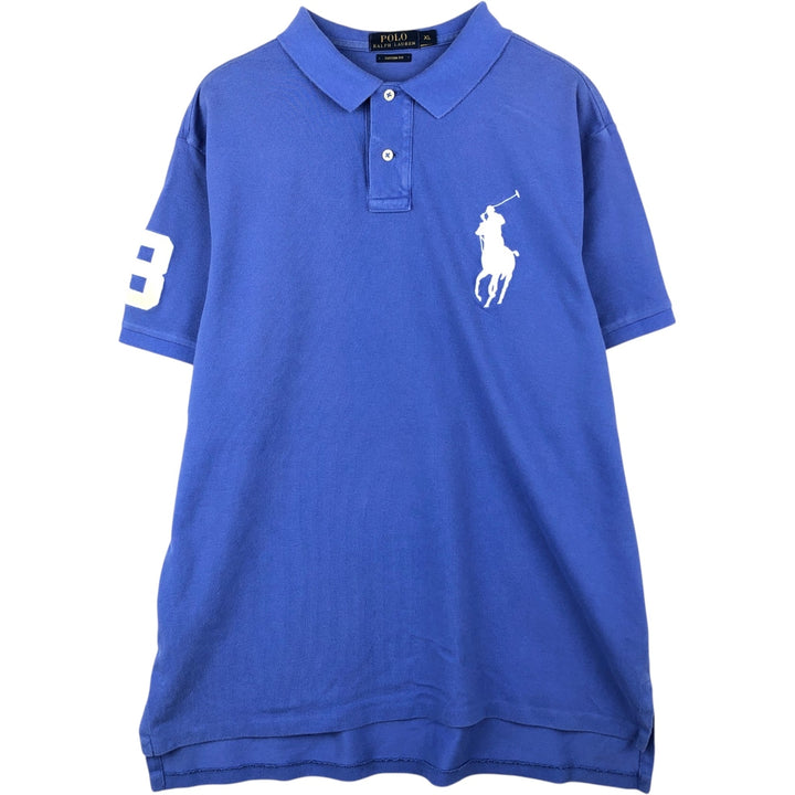 Ralph Lauren POLO RALPH LAUREN CUSTOM FIT Big Pony Short Sleeve Polo Shirt Men's XL cotton Purple type blue-purple Vintage Second Hand