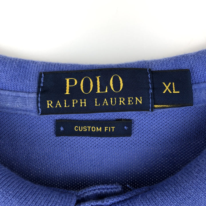 Ralph Lauren POLO RALPH LAUREN CUSTOM FIT Big Pony Short Sleeve Polo Shirt Men's XL cotton Purple type blue-purple Vintage Second Hand