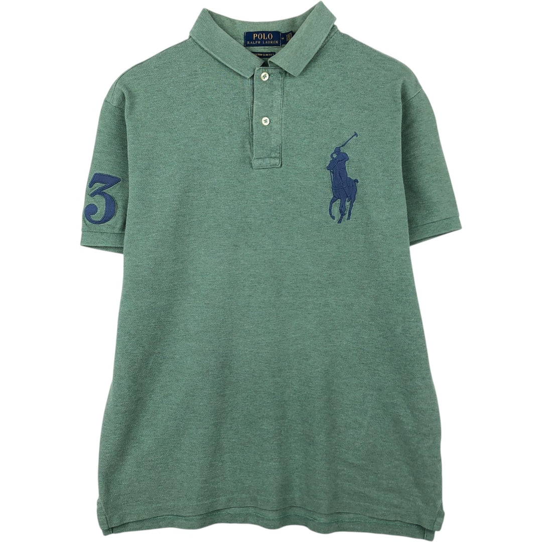 Ralph Lauren POLO RALPH LAUREN CUSTOM SLIM FIT Big Pony Short Sleeve Polo Shirt Men's M cotton green type Vintage Second Hand