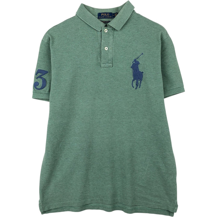 Ralph Lauren POLO RALPH LAUREN CUSTOM SLIM FIT Big Pony Short Sleeve Polo Shirt Men's M cotton green type Vintage Second Hand