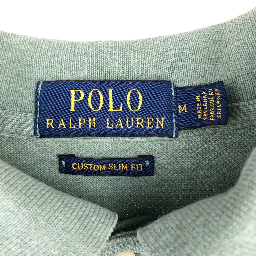 Ralph Lauren POLO RALPH LAUREN CUSTOM SLIM FIT Big Pony Short Sleeve Polo Shirt Men's M cotton green type Vintage Second Hand