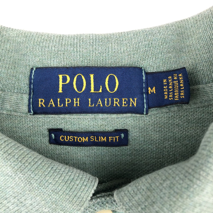 Ralph Lauren POLO RALPH LAUREN CUSTOM SLIM FIT Big Pony Short Sleeve Polo Shirt Men's M cotton green type Vintage Second Hand