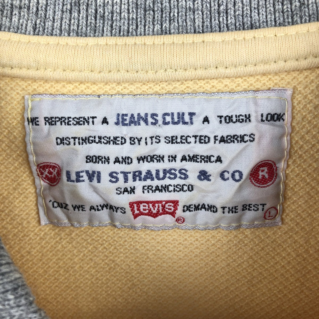 90'S Levi's Half-Zip Short-Sleeve Polo Shirt, Men's Size L (Equivalent), Vintage cotton yellow type Vintage Second Hand