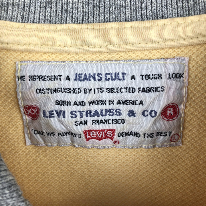 90'S Levi's Half-Zip Short-Sleeve Polo Shirt, Men's Size L (Equivalent), Vintage cotton yellow type Vintage Second Hand