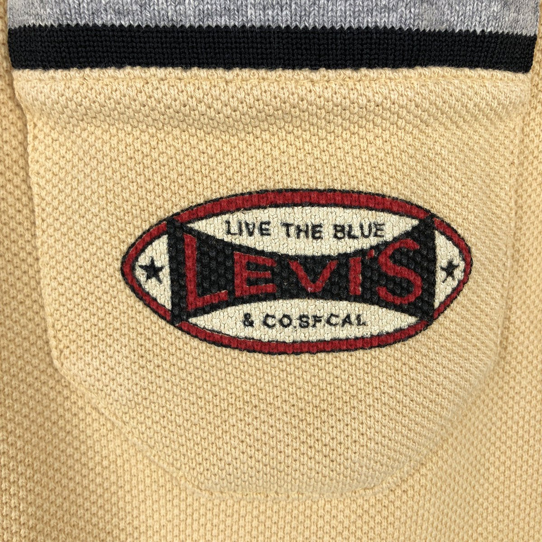 90'S Levi's Half-Zip Short-Sleeve Polo Shirt, Men's Size L (Equivalent), Vintage cotton yellow type Vintage Second Hand